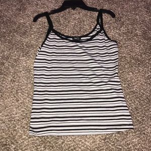 black, grey, and white striped tank top🖤